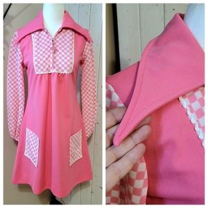 VINTAGE BARBIECORE PINK FIT & FLARE MINI DRESS
